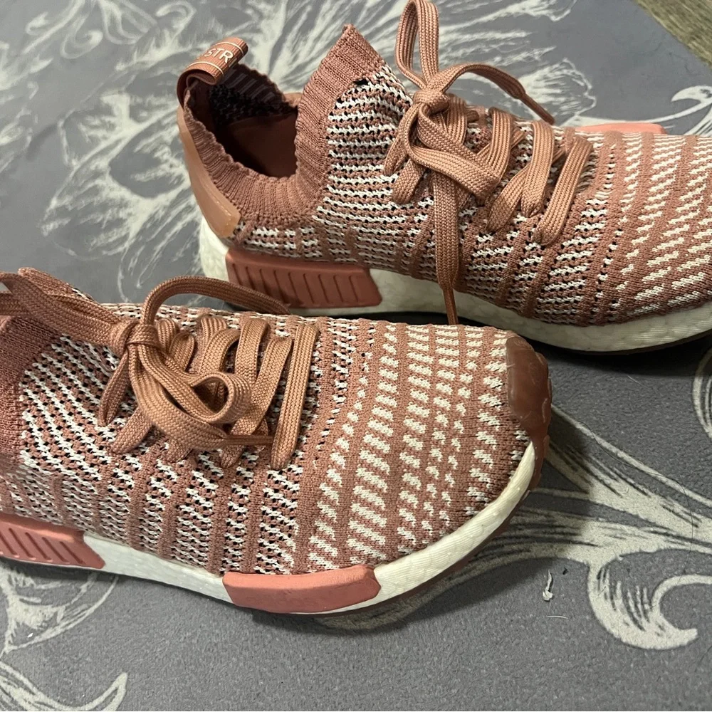 Adidas NMD PR1 Primeknit Sneakers Ash Pink Womens Size 8